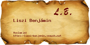 Liszi Benjámin névjegykártya